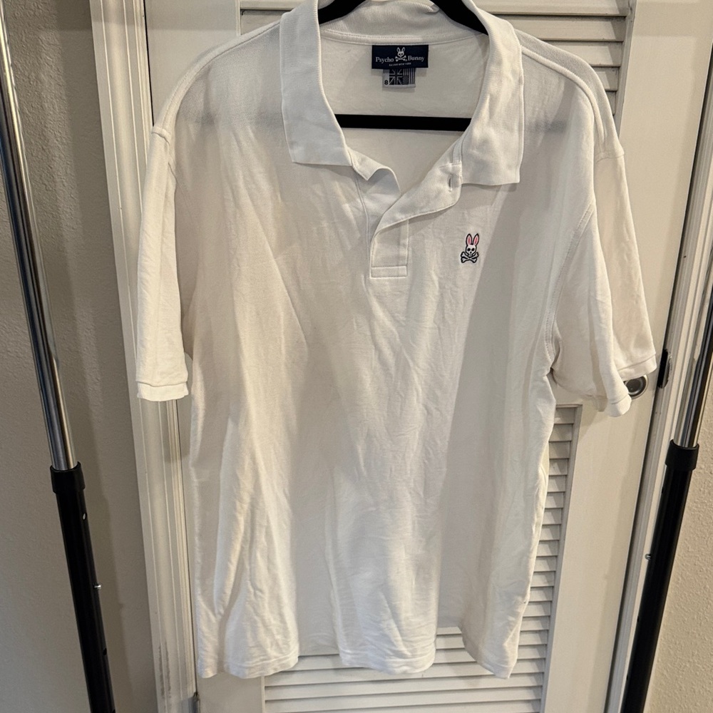 Psycho Bunny White Polo Shirt with Bunny Logo